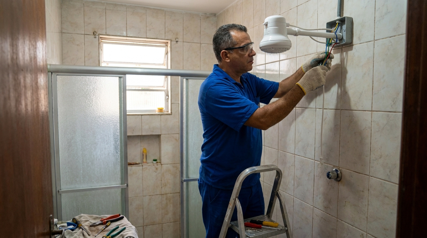 Substituição de Chuveiro Antigo em Natal‑RN